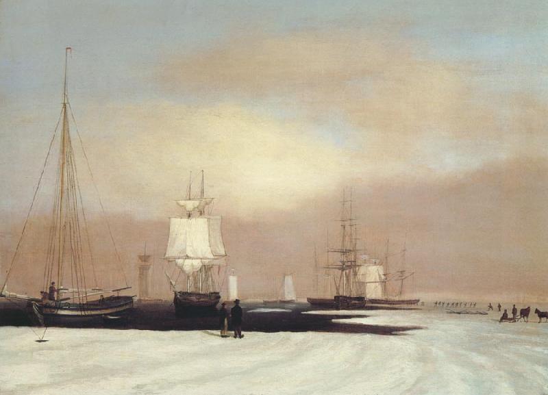 John Samuel Blunt Boston Harbor Sweden oil painting art